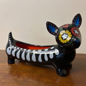 Pier One Imports Day of the Dead vintage ceramic dog. 11" long and 6" tall